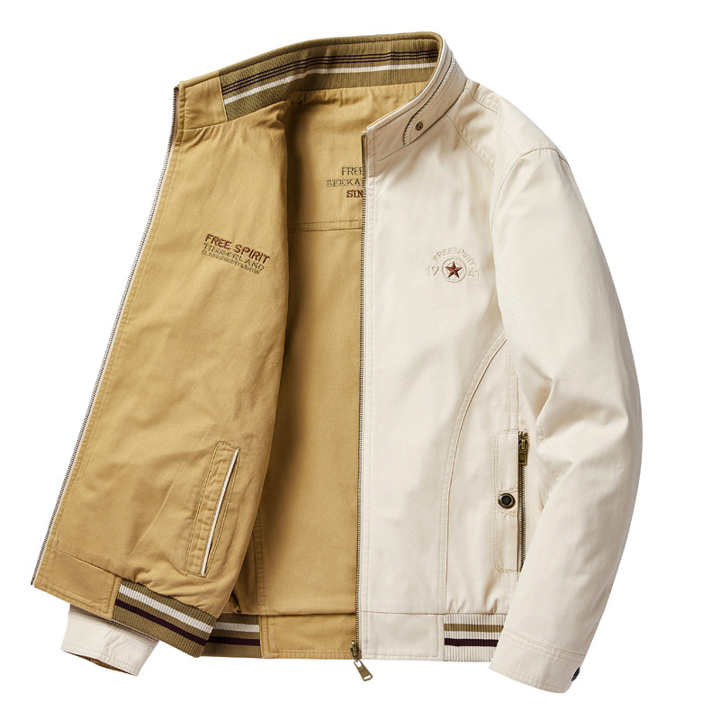 Windbreaker Men Zip - เสื้อแจ็คเก็ตเดินป่าแบบสองด้านสำหรับผู้ชาย เสื้อแจ็คเก็ตกันน้ำแบบซิป น้ำหนักเบา เสื้อคลุมสำหรับฤดูใบไม้ร่วง เสื้อโค้ทสำหรับผู้ชาย เสื้อผ้าสำหรับตั้งแคมป์และเดินป่า