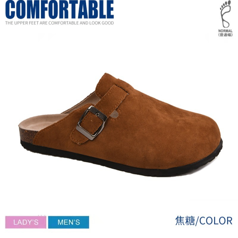 Mens Fashion Sandals - รองเท้าแตะพื้นไม้ก๊อกสำหรับผู้หญิง รุ่นใหม่ สีน้ำตาลอ่อน แบบสวมปิดนิ้วเท้า แฟชั่นสีน้ำตาล รองเท้าแตะพื้นไม้ก๊อกสำหรับผู้ชาย