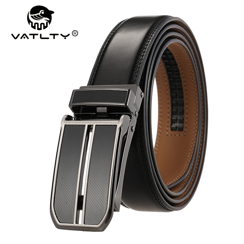 Leather Belt Braided - VATLTY อย่างเป็นทางการของแท้เข็มขัดหนังผู้ชาย Cowhide ธรรมชาติ 3 ซม.เข็มขัดหัวเข็มขัดอัตโนมัติเข็มขัดกางเกง