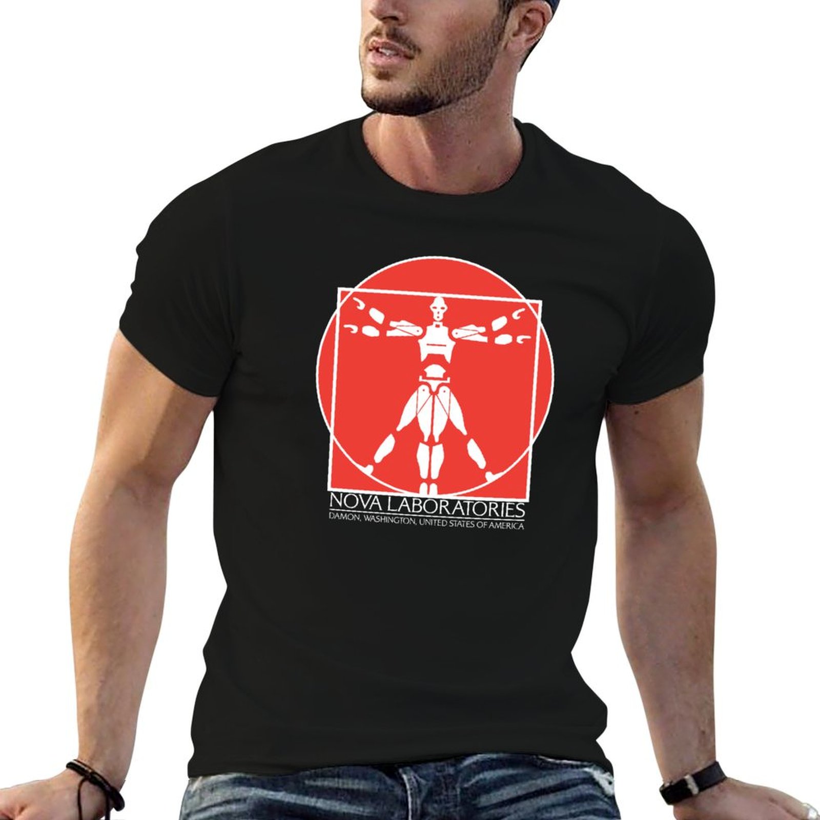 Men'S Fashion Nova - เสื้อยืด Nova Laboratories Text 02 แฟชั่นเรียบง่าย