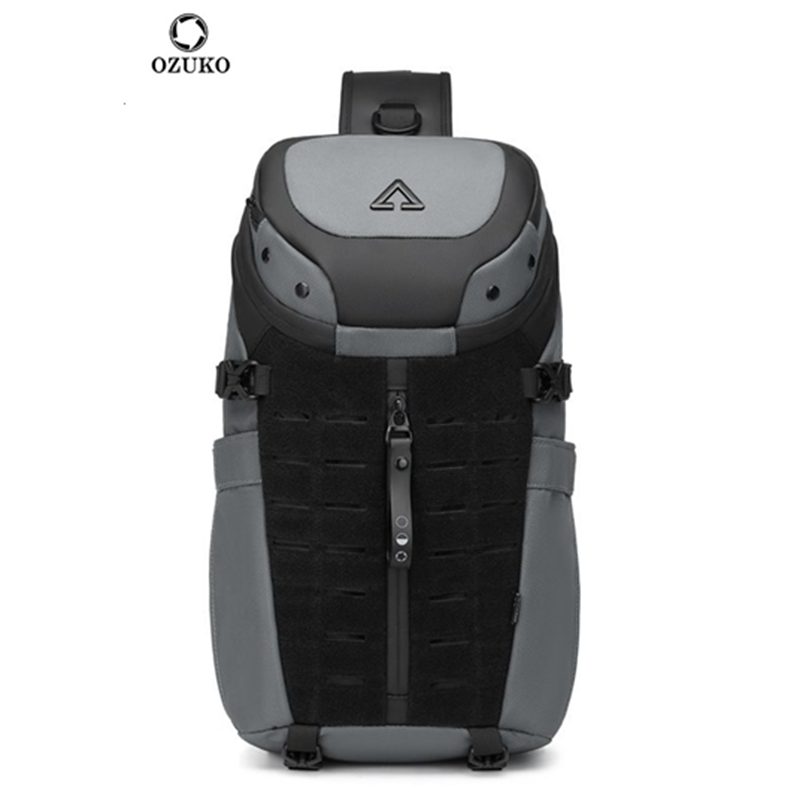 Fashion Harness Men - กระเป๋าคาดอก Ozuko กระเป๋าคาดลำตัวผู้ชาย กันน้ำ มีช่อง USB