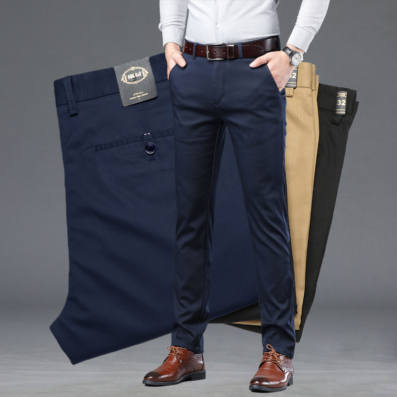 Men'S Fashion Khaki Pants - ฤดูร้อนบาง Men's Slim กางเกงแฟชั่นสบายๆผ้าฝ้ายสีเขียวสีดําสีกากีกางเกงชายแบรนด์เสื้อผ้า 30-40