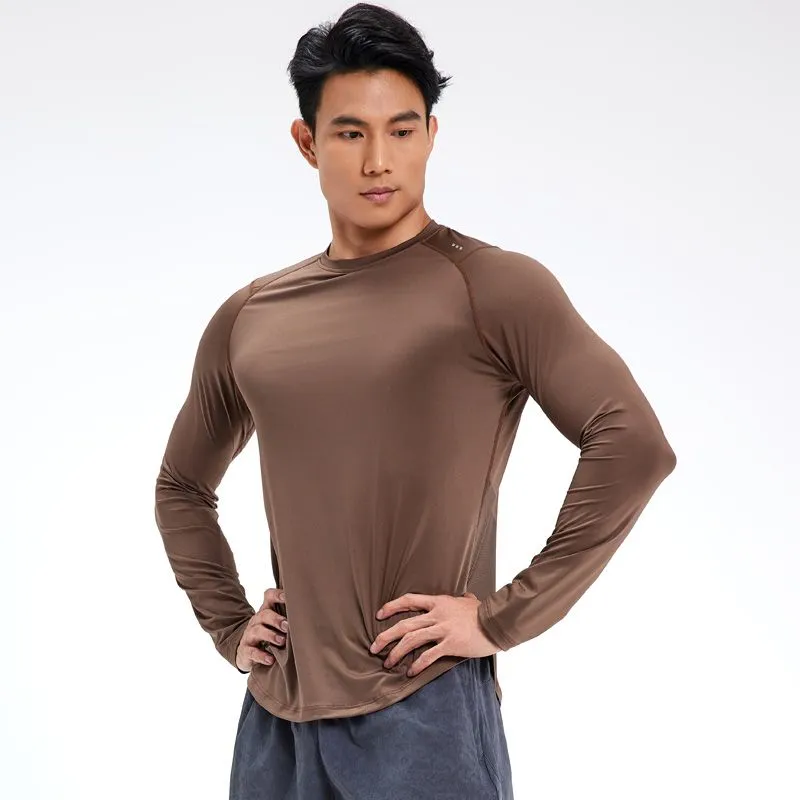 Compression Shirt Workout - เสื้อยืดแขนยาวผู้ชายแบบแห้งเร็วสำหรับออกกำลังกายกลางแจ้งและในยิม