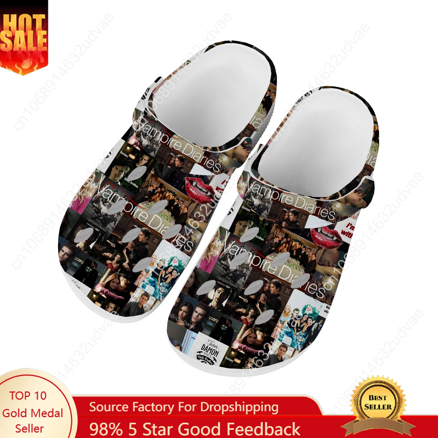Mens Fashion Sandals - รองเท้าแตะรูระบายอากาศลายแวมไพร์ สำหรับผู้ชาย ผู้หญิง วัยรุ่น สวมใส่สบาย แฟชั่น