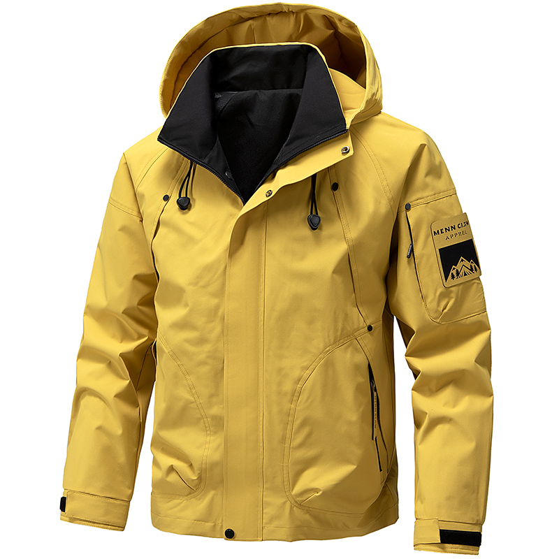 Windbreaker Men Zip - เสื้อแจ็คเก็ตกันน้ำมีฮู้ดสำหรับผู้ชาย ฤดูใบไม้ผลิ 2026 เสื้อแจ็คเก็ตกันลมแบบซิปสำหรับกิจกรรมกลางแจ้ง เสื้อโค้ทบางสำหรับเดินป่า ตั้งแคมป์