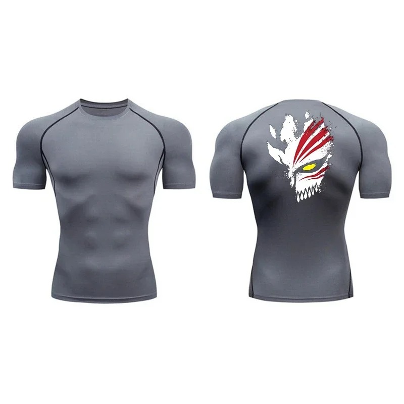 Compression Shirt Workout - เสื้อยืดแขนสั้นแห้งเร็ว สปอร์ต บาสเลเยอร์ แฟชั่นลำลองสำหรับผู้ชาย ออกกำลังกาย ฟิตเนส