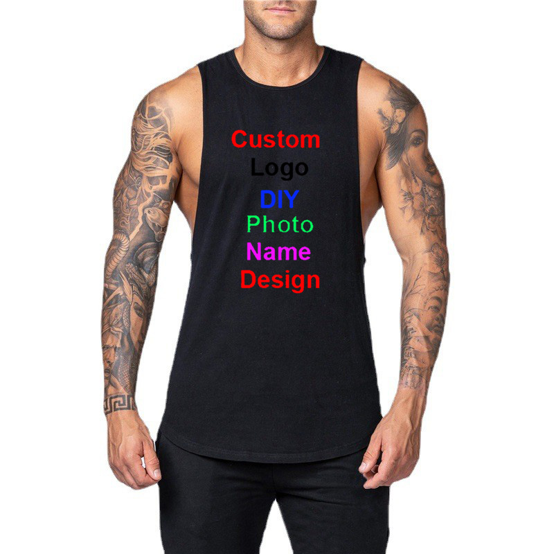 Muscle Tee Workout - เสื้อกล้ามออกกำลังกายเสื้อผ้าทำงานกล้ามเนื้อคอตตอนสำหรับผู้ชายเสื้อกล้ามออกกำลังกายแบรนด์ปรับแต่งโลโก้ได้ตามต้องการ