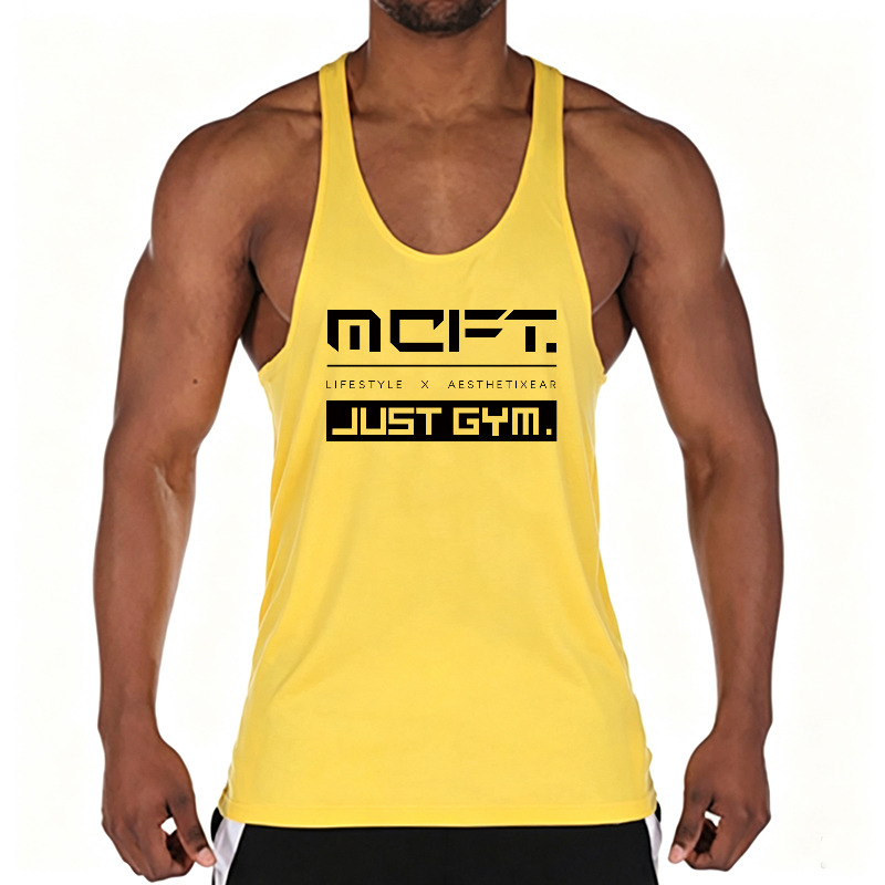 Muscle Tee Workout - เสื้อกล้ามออกกำลังกายผู้ชายผ้าฝ้าย เสื้อซ้อมฟิตเนสไร้แขน ระบายอากาศ แห้งเร็ว เหมาะสำหรับการฝึกซ้อมในฤดูร้อน