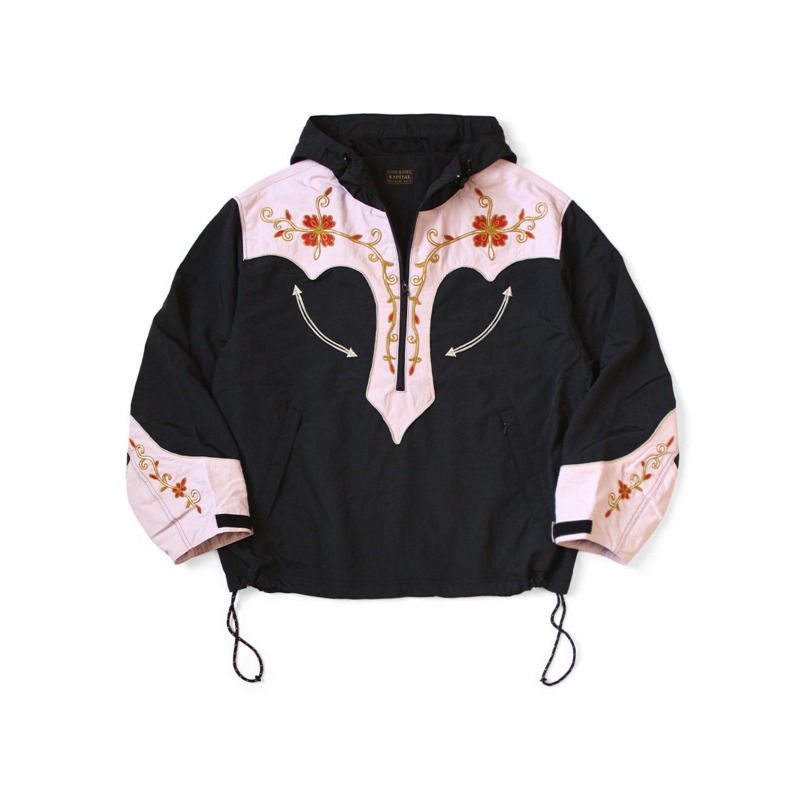 Windbreaker Men Zip - เสื้อแจ็คเก็ต Anorak ปักลายดอกไม้สไตล์วินเทจตะวันตก แบรนด์ High Street