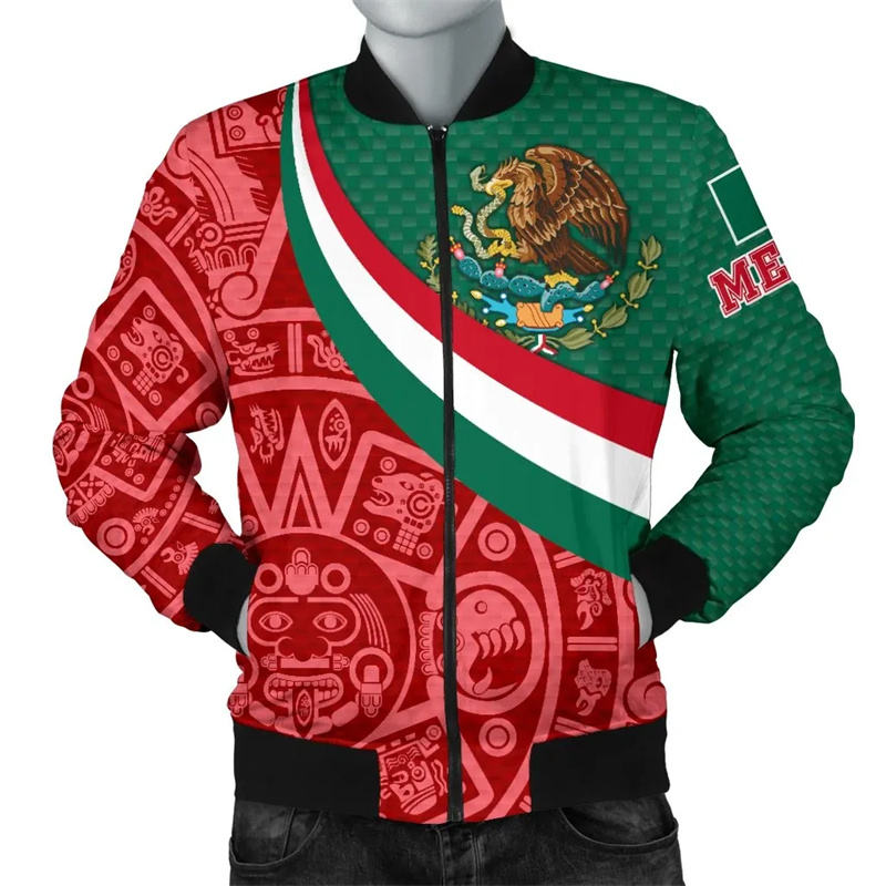 Mens Fashion Mexico - เสื้อแจ็คเก็ตพิมพ์ลาย3D สไตล์ฮาราจูกุเสื้อแจ็กเก็ตนักรบลายหัวกะโหลกเม็กซิโกเสื้อแจ็คเก็ตลายกราฟิกสำหรับผู้ชายแฟชั่นเสื้อผ้าแขนยาว