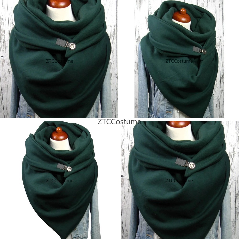 Mens Fashion Poncho - ผ้าพันคอคอตตอนแบบยูนิเซ็กซ์สำหรับคอสเพลย์ ผ้าคลุมไหล่แฟชั่นฤดูหนาวพร้อมห่วงกระดุมสำหรับผู้หญิงและผู้ชาย