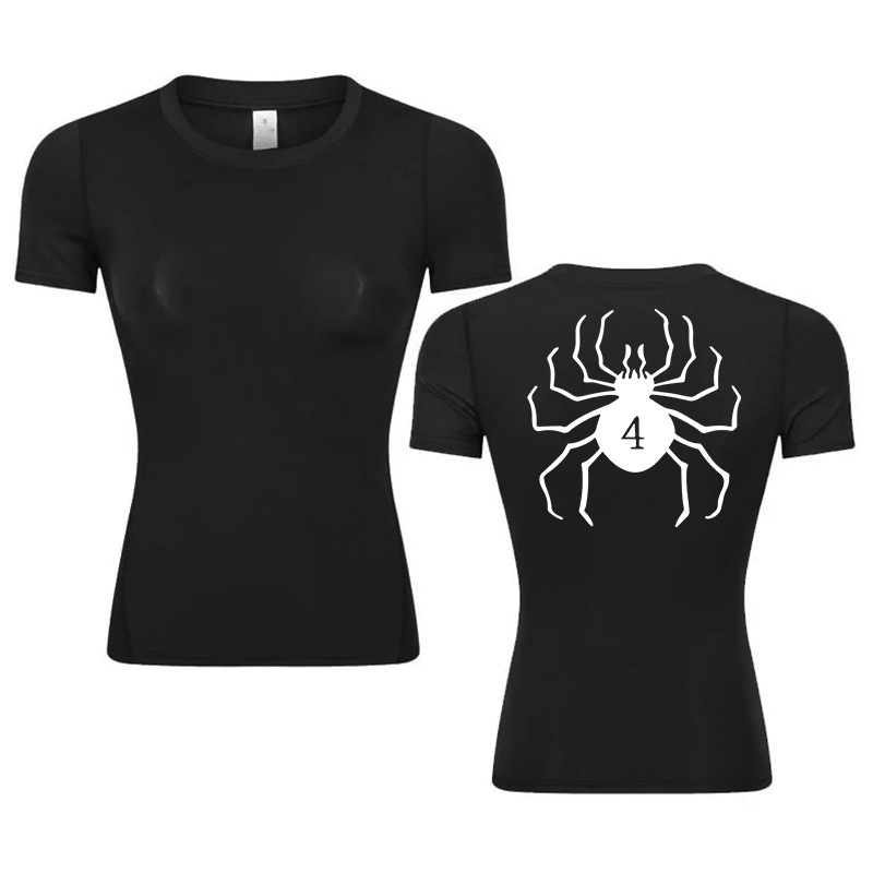 Compression Shirt Workout - เสื้อรัดรูปพิมพ์ลายกราฟิกสำหรับผู้หญิงฤดูร้อนเสื้อกีฬาแขนสั้นเสื้อเชิ๊ตเสื้อยืดแห้งเร็วสำหรับออกกำลังกายในยิม