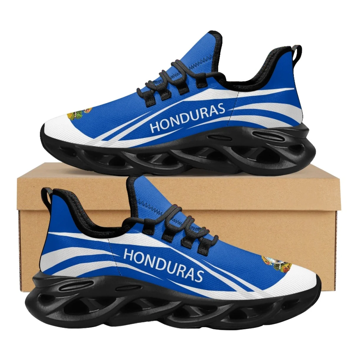 Men'S Fashion Running Shoes - รองเท้าวิ่งผู้ชายลายธงชาติฮอนดูรัส ระบายอากาศได้ดี รองเท้าผ้าใบแฟชั่น กันลื่น รองเท้ากีฬาลำลอง รองเท้าฝึกซ้อม