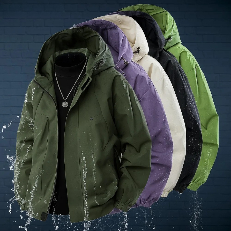 Windbreaker Men Zip - เสื้อแจ็คเก็ตกันน้ำแบบยูนิเซ็กส์สำหรับกิจกรรมกลางแจ้ง มีฮู้ด ป้องกันลม เหมาะสำหรับกีฬา ทหาร ปีนเขา