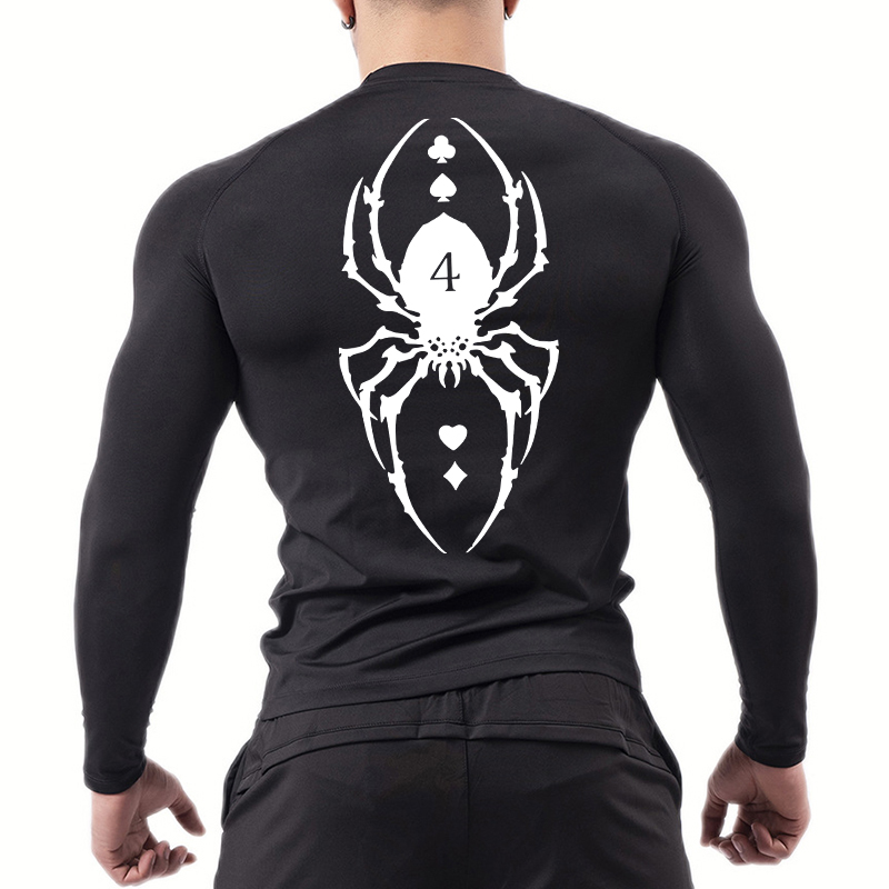 เสื้อรัดรูปพิมพ์ลายแมงมุมสำหรั - Compression Shirt Workout บทวิจารณ์และราคา