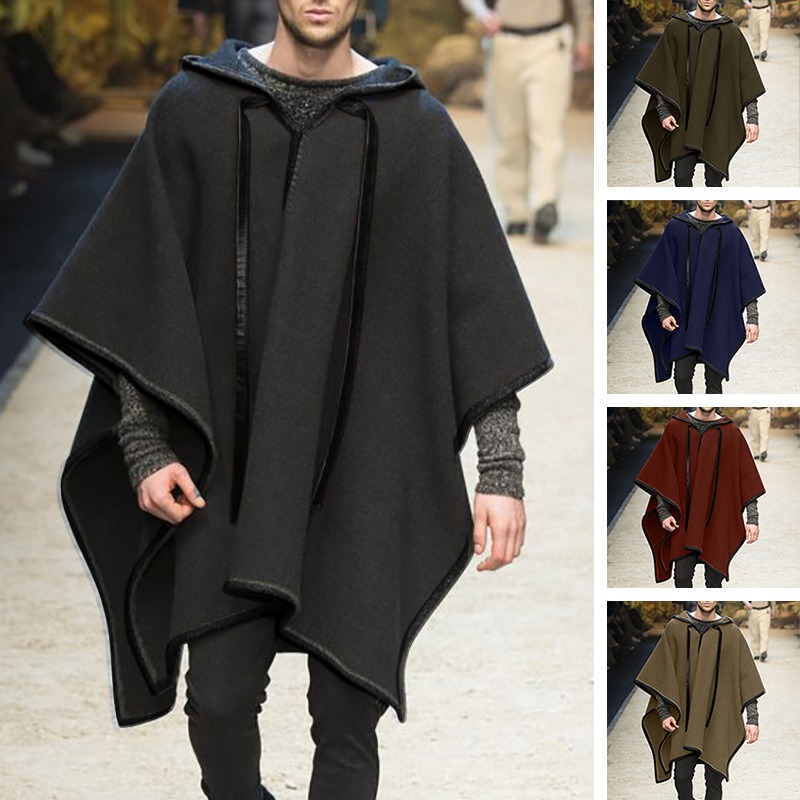 เสื้อคลุมแฟชั่นผู้ชายทรงไม่สมม - Mens Fashion Poncho บทวิจารณ์และราคา