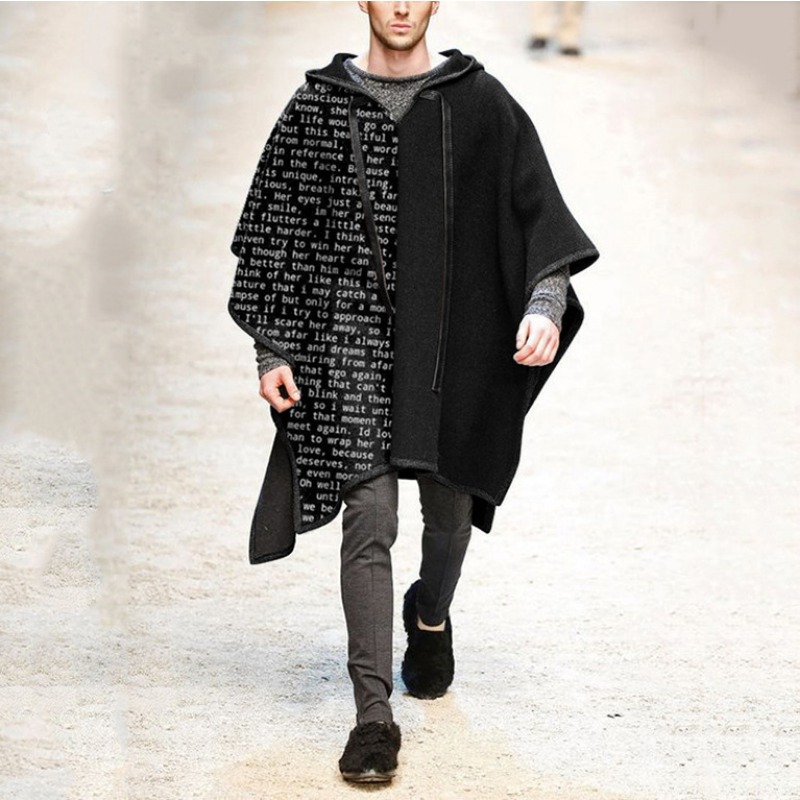 เสื้อคลุมแฟชั่นผู้ชายทรงไม่สมม - Mens Fashion Poncho บทวิจารณ์และราคา