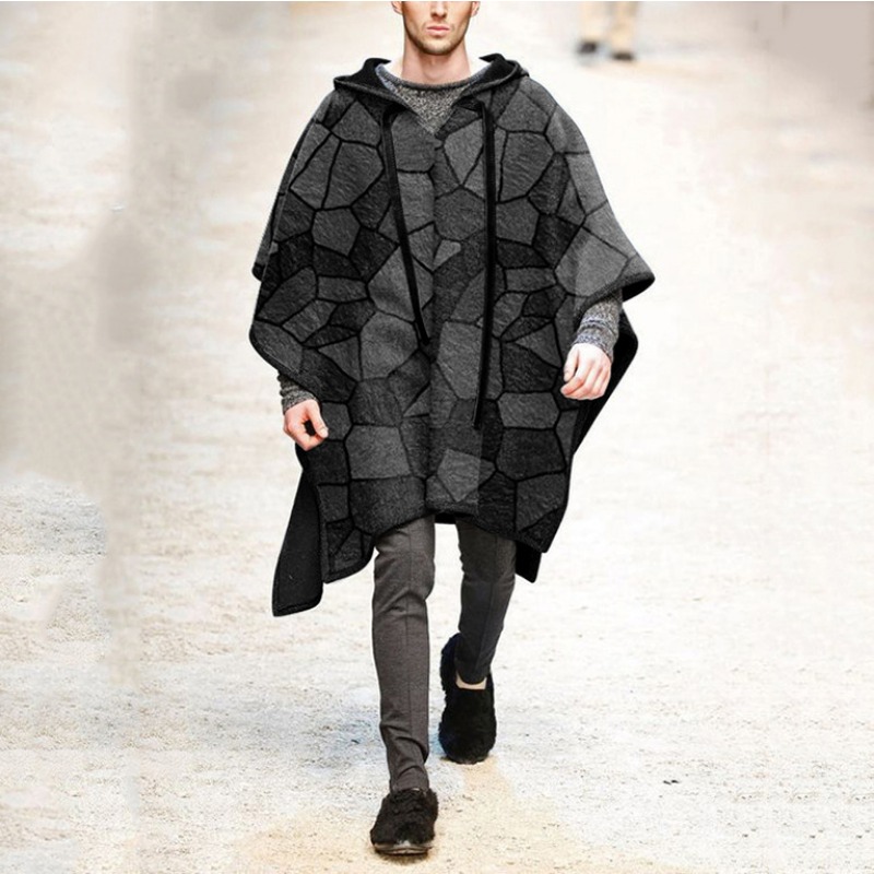 เสื้อคลุมแฟชั่นผู้ชายทรงไม่สมม - Mens Fashion Poncho บทวิจารณ์และราคา
