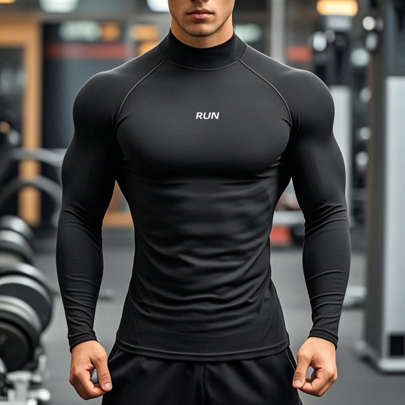 เสื้อยืดแขนยาวคอเต่าสำหรับผู้ช - Compression Shirt Workout บทวิจารณ์และราคา