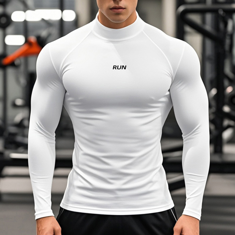 เสื้อยืดแขนยาวคอเต่าสำหรับผู้ช - Compression Shirt Workout บทวิจารณ์และราคา