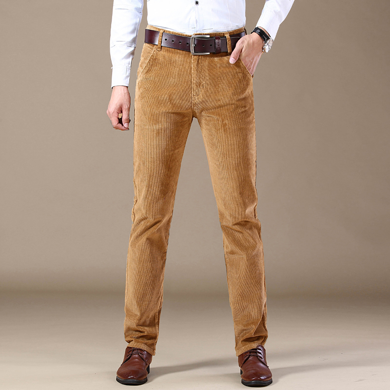 กางเกงลำลองผ้าคอตตอนคอร์ดูรอยผ - Men'S Fashion Khaki Pants บทวิจารณ์และราคา