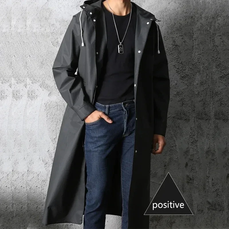 เสื้อกันฝนแบบยาวกันน้ำสำหรับผู - Mens Fashion Poncho บทวิจารณ์และราคา