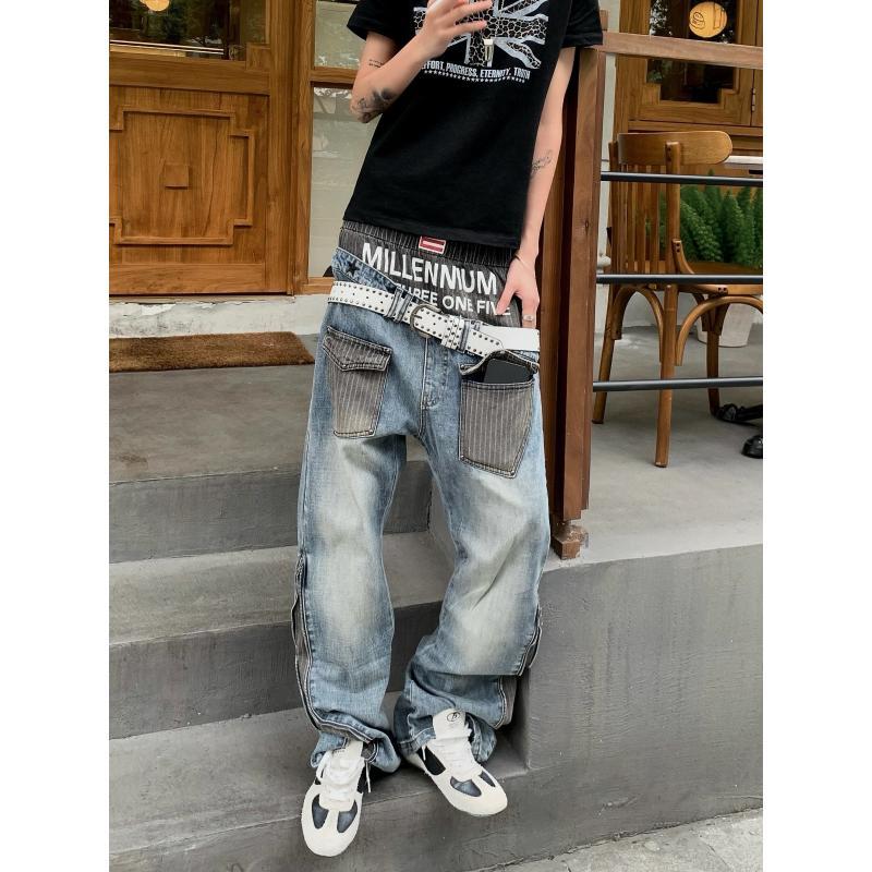 กางเกงยีนส์ผู้ชายลายปะติดสไตล์ - Mens Fashion Young บทวิจารณ์และราคา