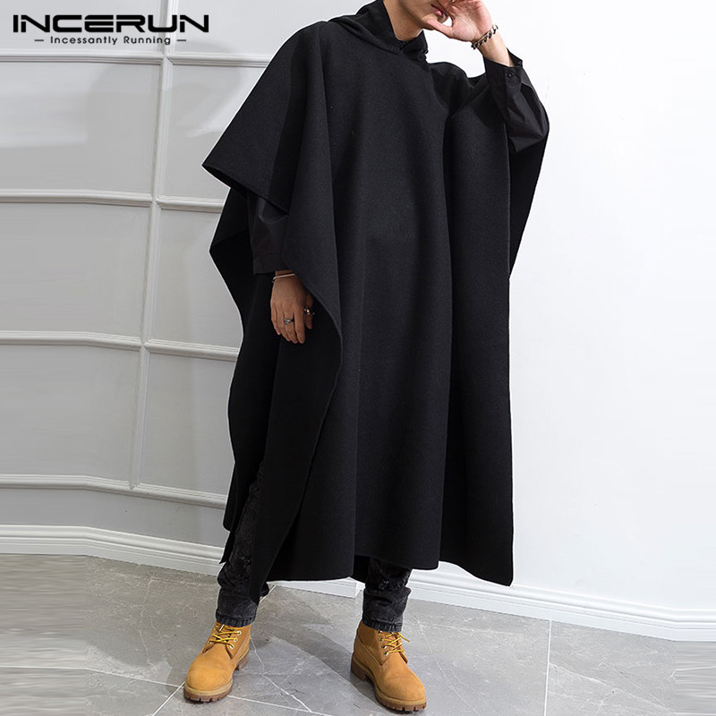 INCERUN เสื้อกันหนาวแฟชั่นผู้ช - Mens Fashion Poncho บทวิจารณ์และราคา