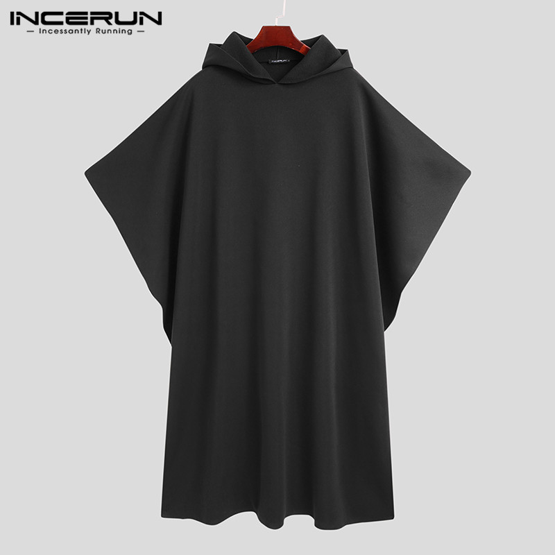 INCERUN เสื้อกันหนาวแฟชั่นผู้ช - Mens Fashion Poncho บทวิจารณ์และราคา