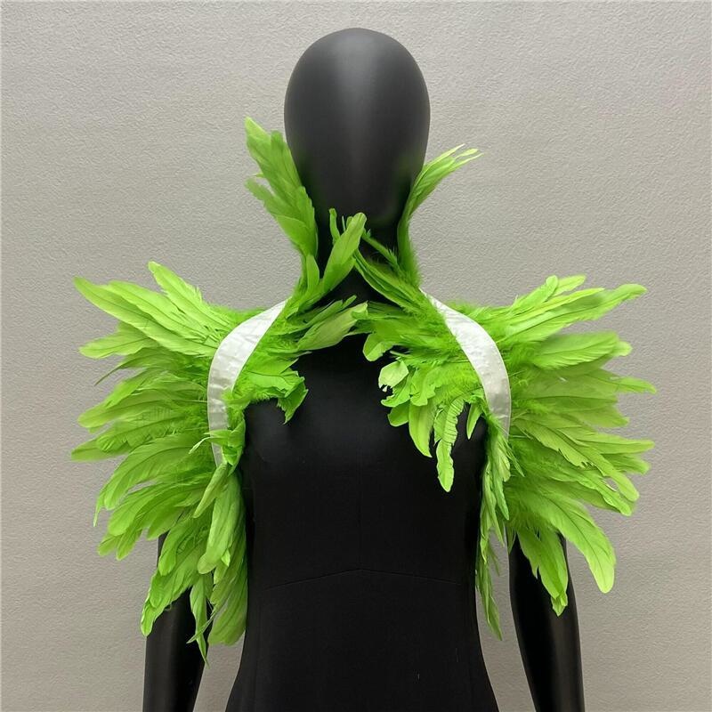 Gothic ผู้หญิงผ้าคลุมไหล่ขนนกธ - Men Fashion Rave บทวิจารณ์และราคา