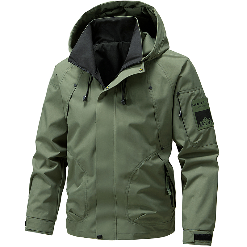 เสื้อแจ็คเก็ตกันน้ำมีฮู้ดสำหรั - Windbreaker Men Zip บทวิจารณ์และราคา