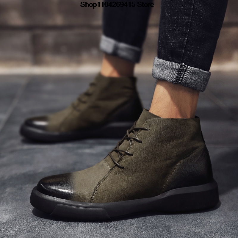 รองเท้าบูทหนังแท้สำหรับผู้ชาย  - Chelsea Boots Men บทวิจารณ์และราคา