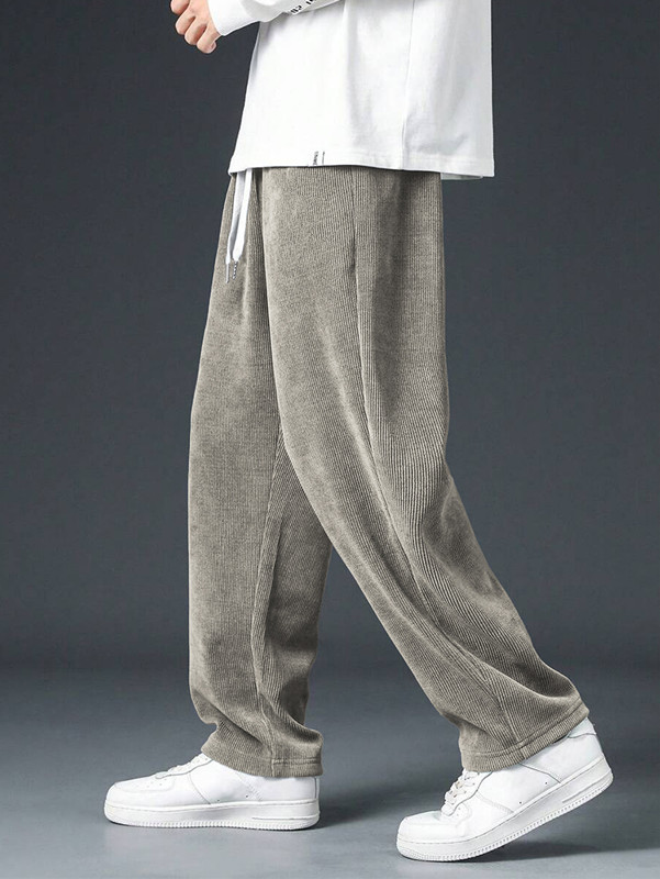 กางเกงผ้าลูกฟูกทรงตรงคลาสสิกสำ - Men'S Fashion Khaki Pants บทวิจารณ์และราคา