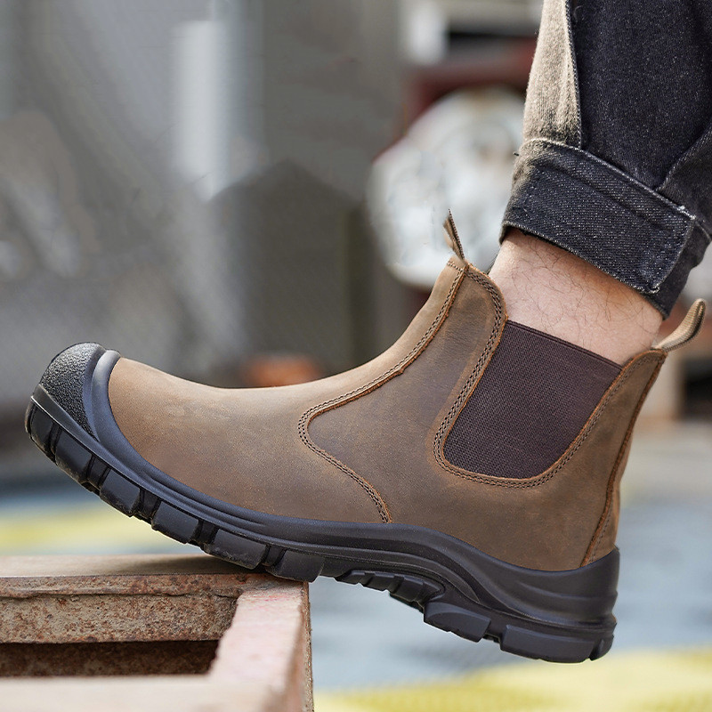 ผู้ชายขนาดใหญ่แฟชั่น Steel Toe - Chelsea Boots Men บทวิจารณ์และราคา