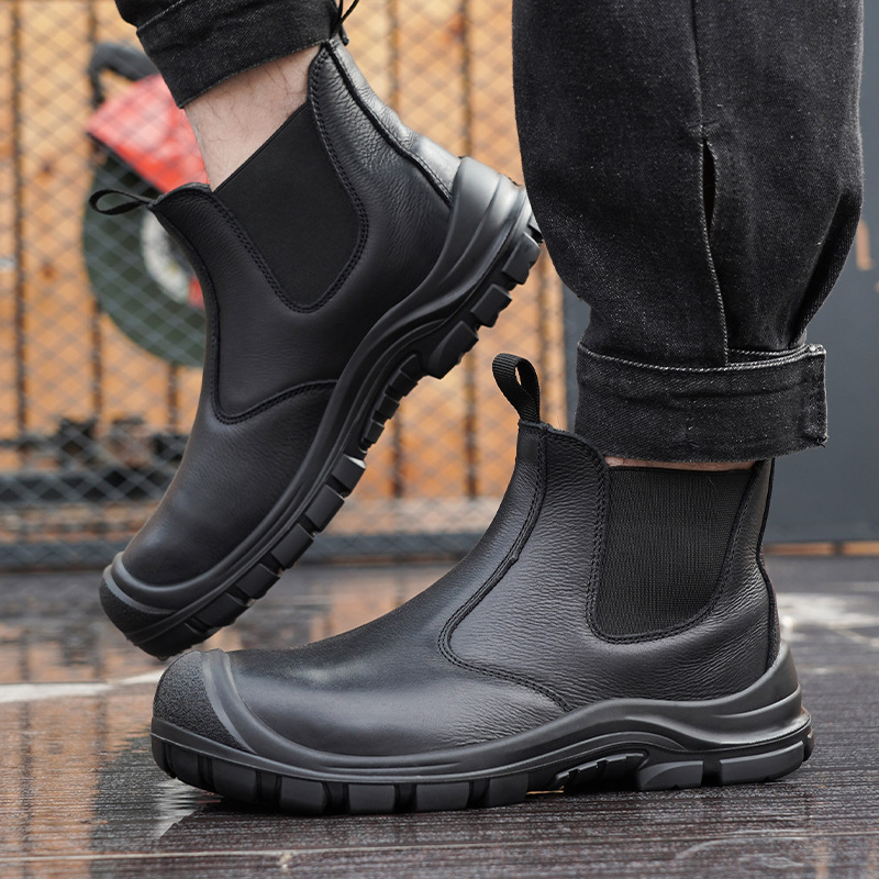 ผู้ชายขนาดใหญ่แฟชั่น Steel Toe - Chelsea Boots Men บทวิจารณ์และราคา