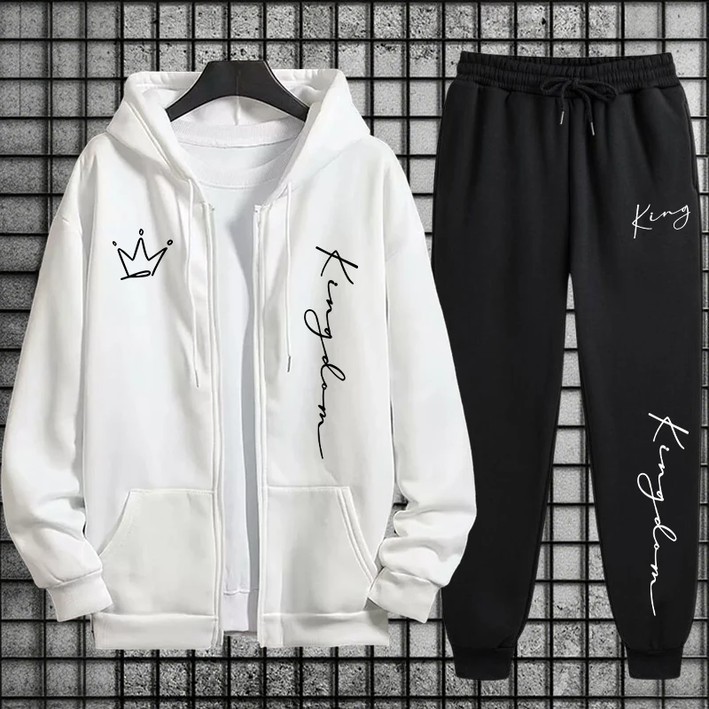 ชุดฮู้ดดี้และกางเกงวอร์มพิมพ์ล - Men Fashion King บทวิจารณ์และราคา