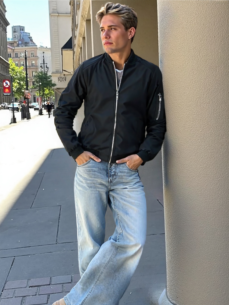 เสื้อแจ็คเก็ตกันลมผู้ชายสำหรับ - Windbreaker Men Zip บทวิจารณ์และราคา