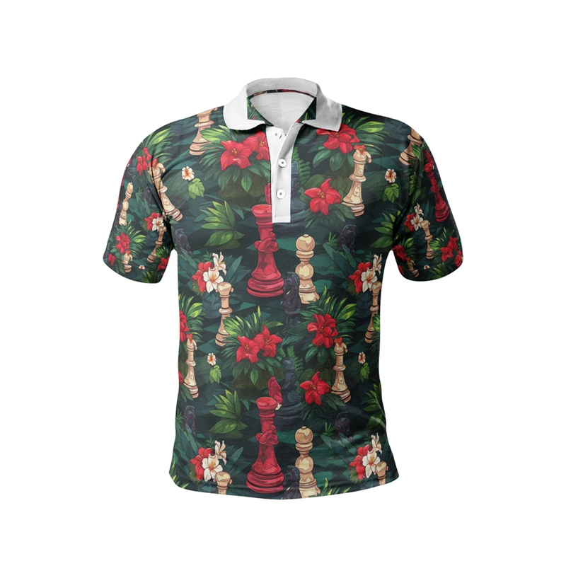 Chess King 3D Print Polo Shirt - Men Fashion King บทวิจารณ์และราคา