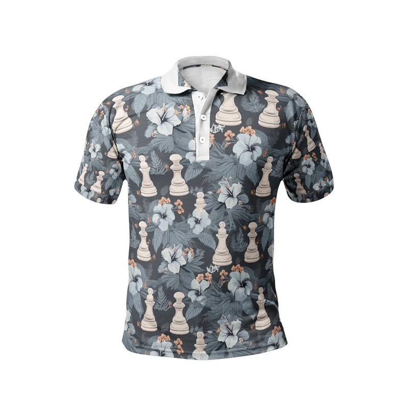 Chess King 3D Print Polo Shirt - Men Fashion King บทวิจารณ์และราคา