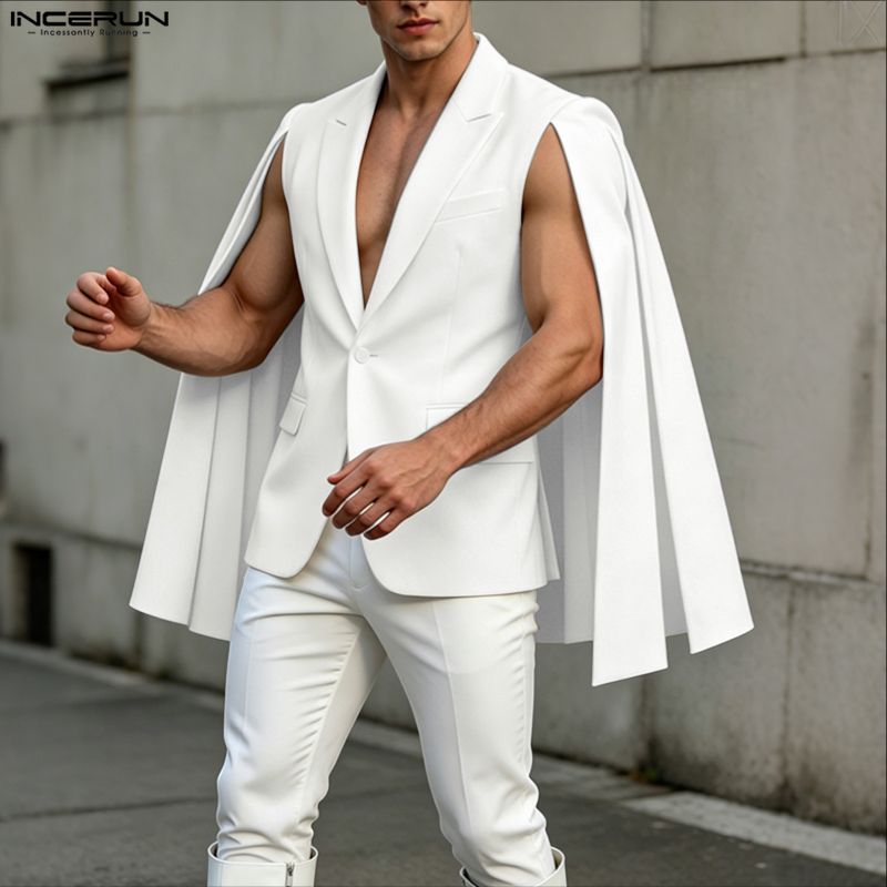 เสื้อคลุม INCERUN สำหรับผู้ชาย - Mens Fashion Poncho บทวิจารณ์และราคา