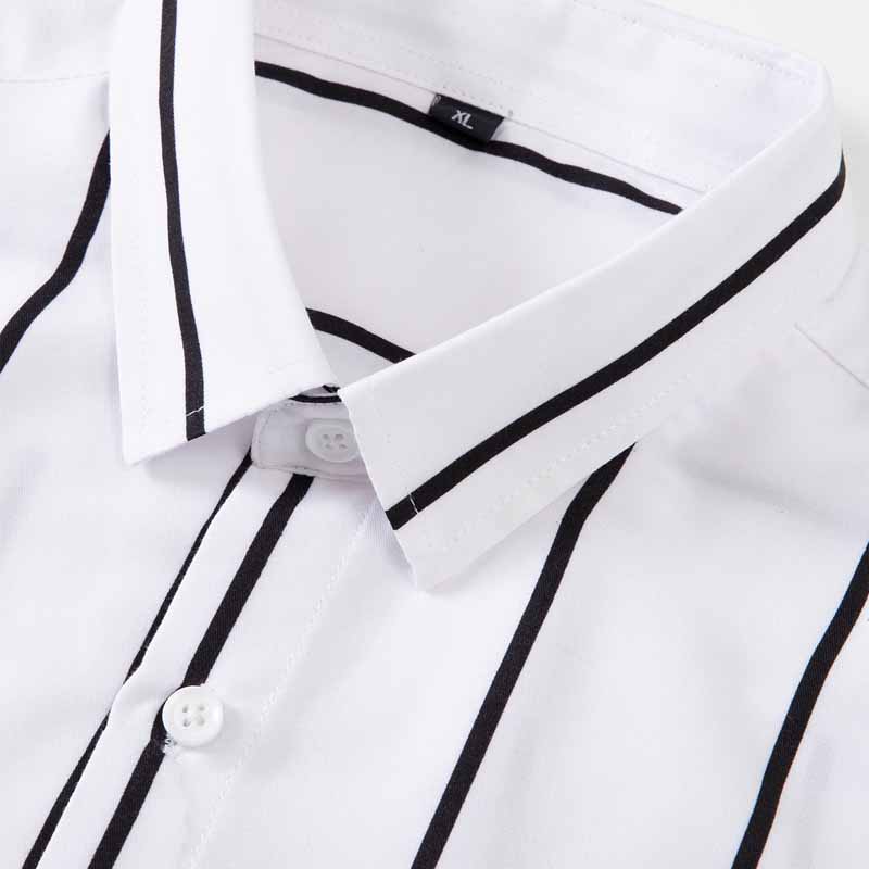 เสื้อเชิ้ตลายทางแขนยาวทรงเข้าร - Mens Fashion Dress Shirts บทวิจารณ์และราคา