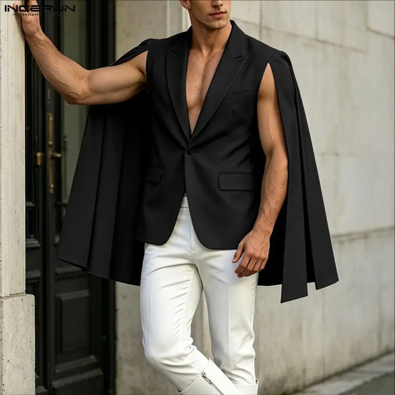 เสื้อคลุม INCERUN สำหรับผู้ชาย - Mens Fashion Poncho บทวิจารณ์และราคา
