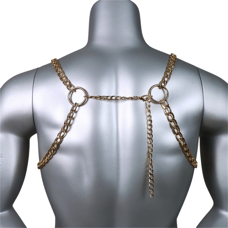 ผู้ชายเซ็กซี่โลหะหน้าอก CHAIN  - Fashion Harness Men บทวิจารณ์และราคา