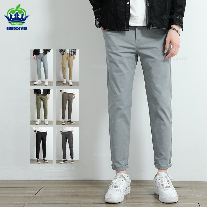 กางเกงชิโน่สีกากีลำลองสำหรับผู - Men'S Fashion Khaki Pants บทวิจารณ์และราคา