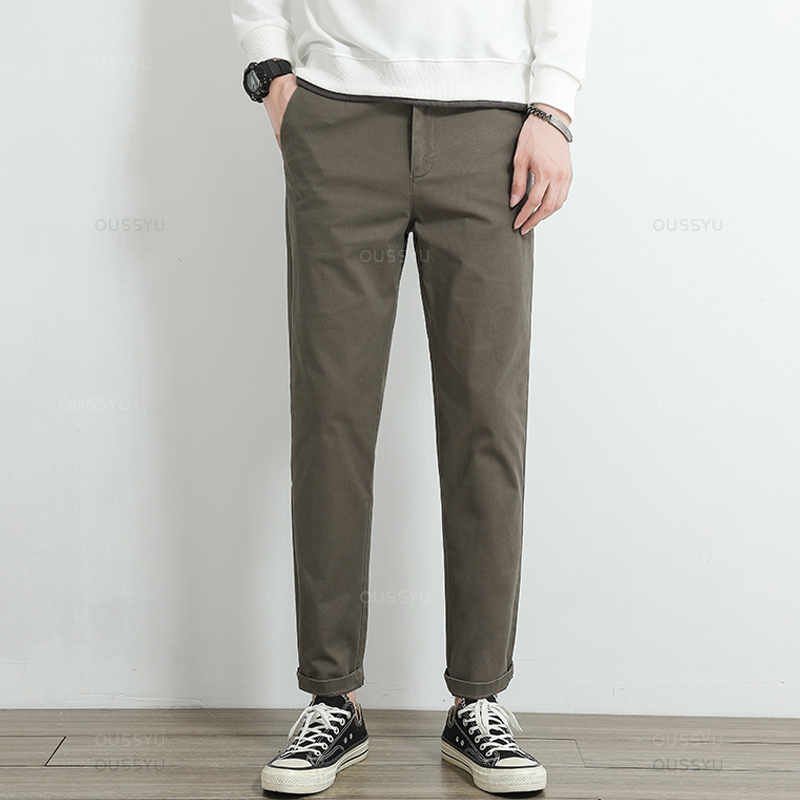 กางเกงชิโน่สีกากีลำลองสำหรับผู - Men'S Fashion Khaki Pants บทวิจารณ์และราคา
