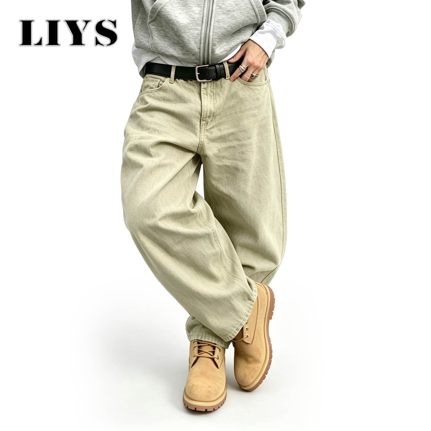 กางเกงยีนส์ทรงหลวมขากว้างสไตล์ - Men'S Fashion Khaki Pants บทวิจารณ์และราคา
