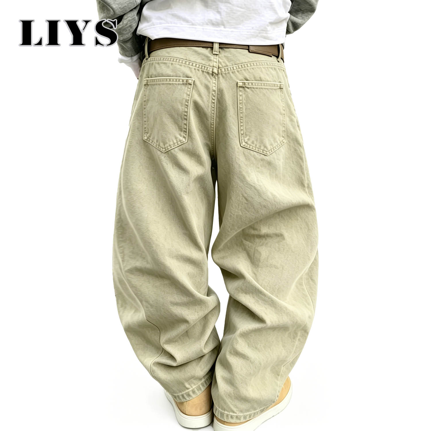 กางเกงยีนส์ทรงหลวมขากว้างสไตล์ - Men'S Fashion Khaki Pants บทวิจารณ์และราคา