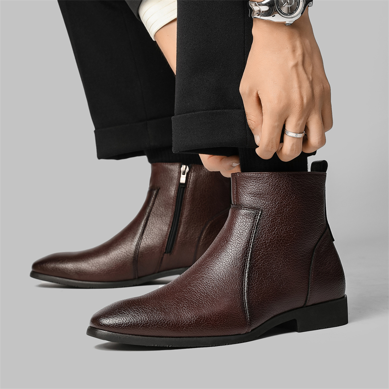 รองเท้าบูทข้อสั้นหนังนุ่มสำหรั - Chelsea Boots Men บทวิจารณ์และราคา