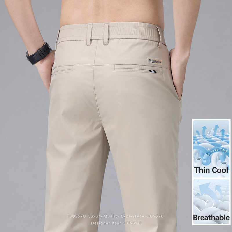 ฤดูร้อนกางเกงลำลองผู้ชายบาง ๆ  - Men'S Fashion Khaki Pants บทวิจารณ์และราคา