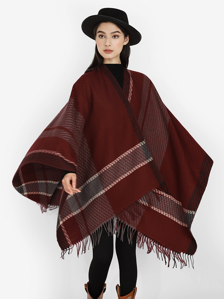 ผ้าพันคอไหมพรมลายทางสไตล์เรโทร - Mens Fashion Poncho บทวิจารณ์และราคา